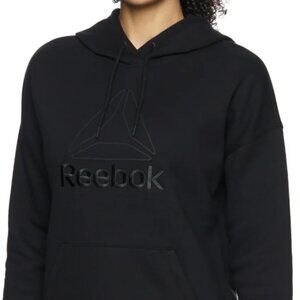 Reebok Women's PLUS Black Large Logo Hoodie with Pocket Size XXL  NWT #929